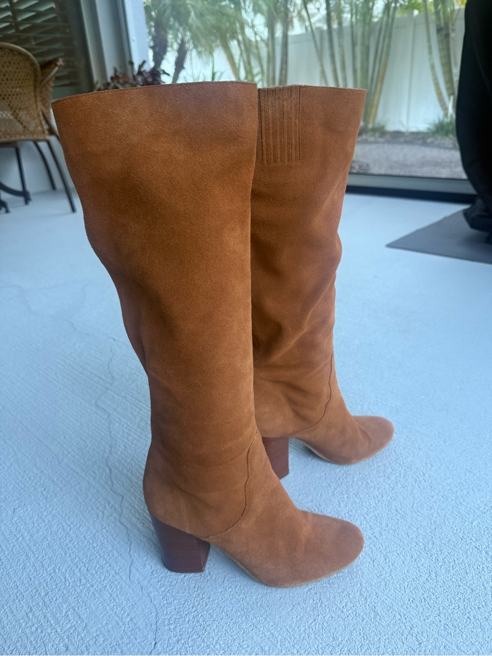 Michael Kors Caramel/cognac Suede Slouchy Knee-High Boots - Size 10